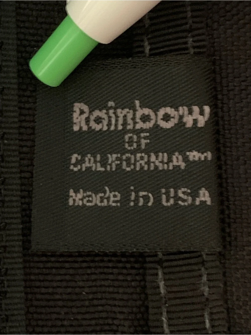 Vintage Rainbow of California Velcro Bifold Wallet Black Nylon USA Made NOS 90s